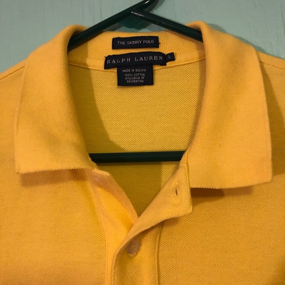 Ralph Lauren yellow boys polo button up collar - Picture 5 of 9